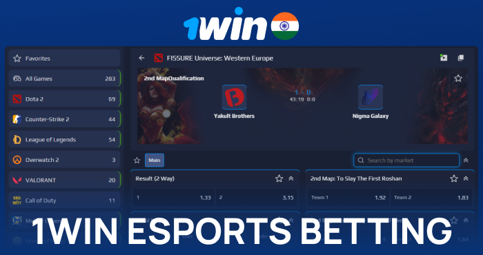 Esports betting at 1win IN